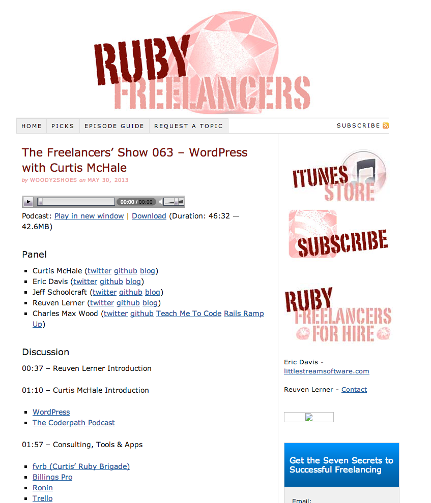 I was a guest on the Freelancer's Show 063