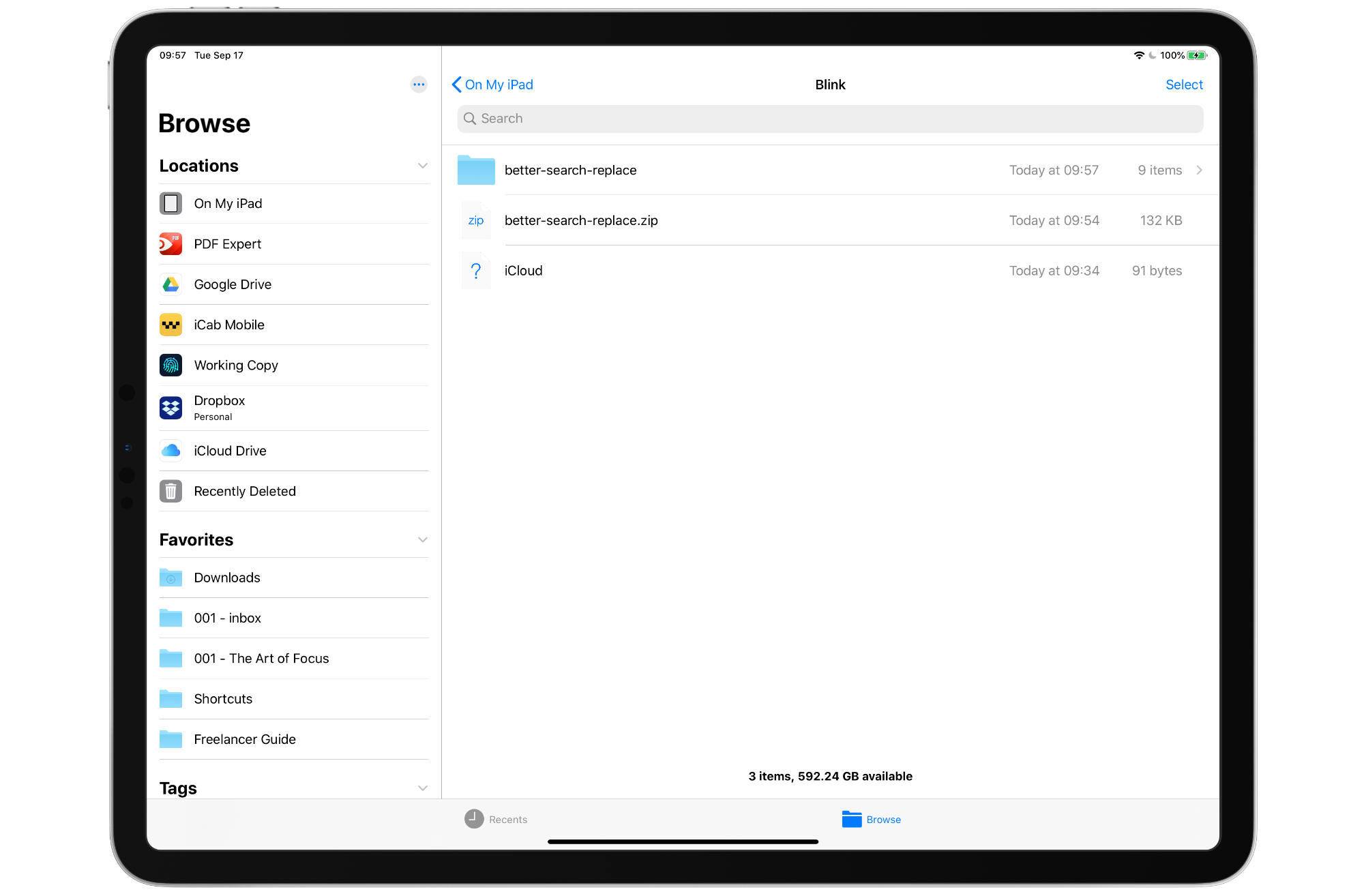 Better Search in Files in iPadOS 13
