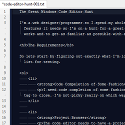 The Great Windows Code Editor Hunt