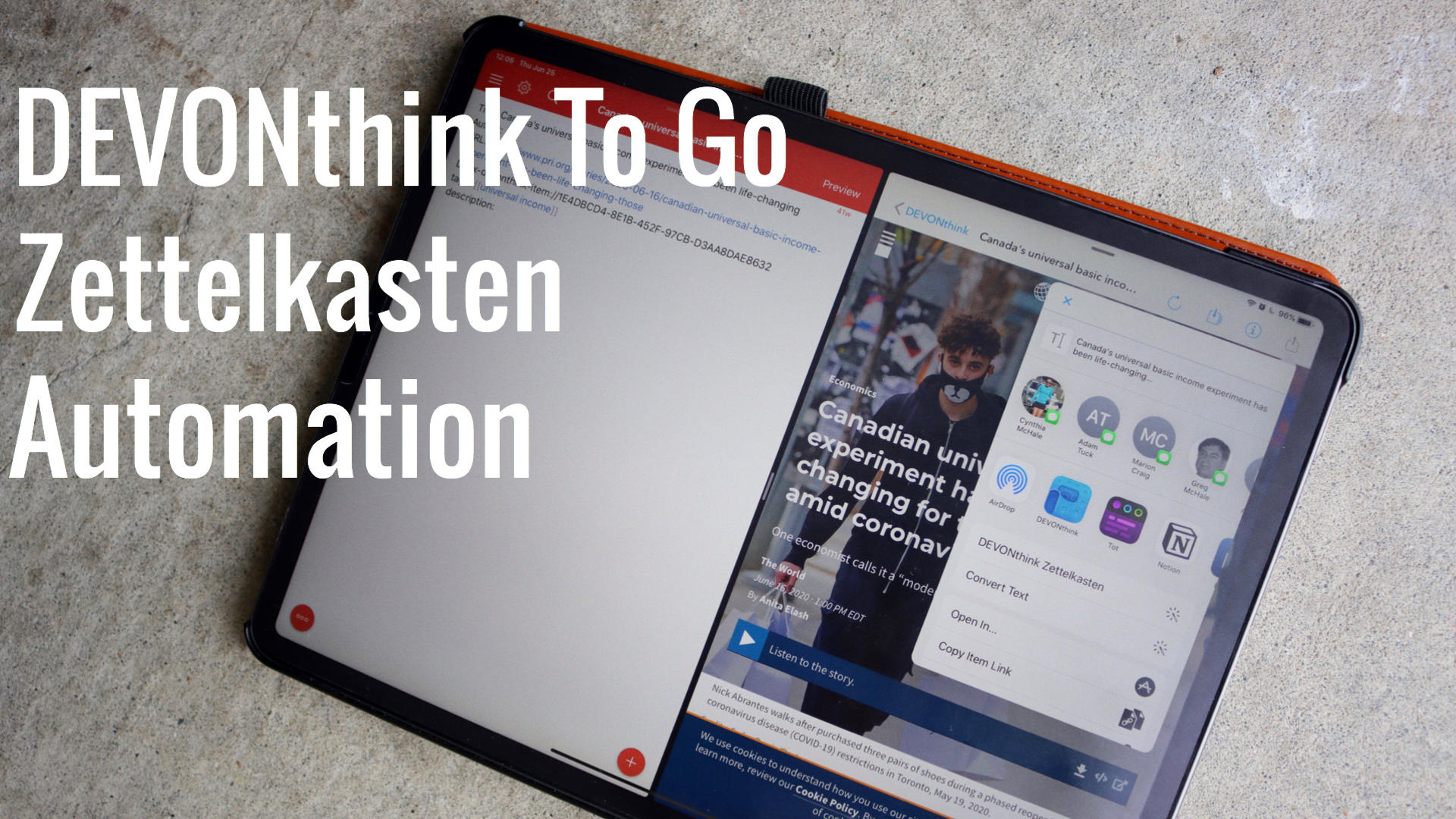 DEVONthink To Go Zettelkasten Automation with Shortcuts