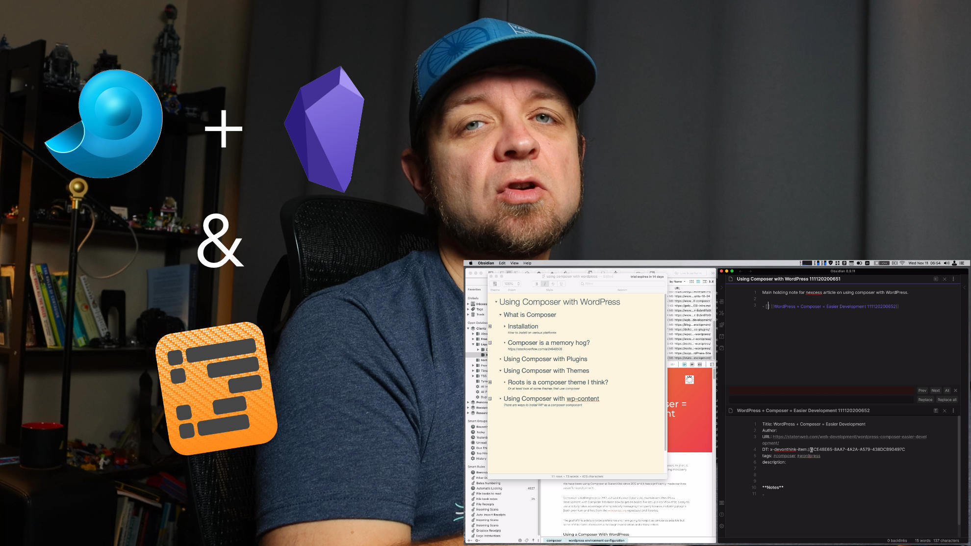 Using DEVONthink, Obsidian and OmniOutliner to Track Writing Project Resources