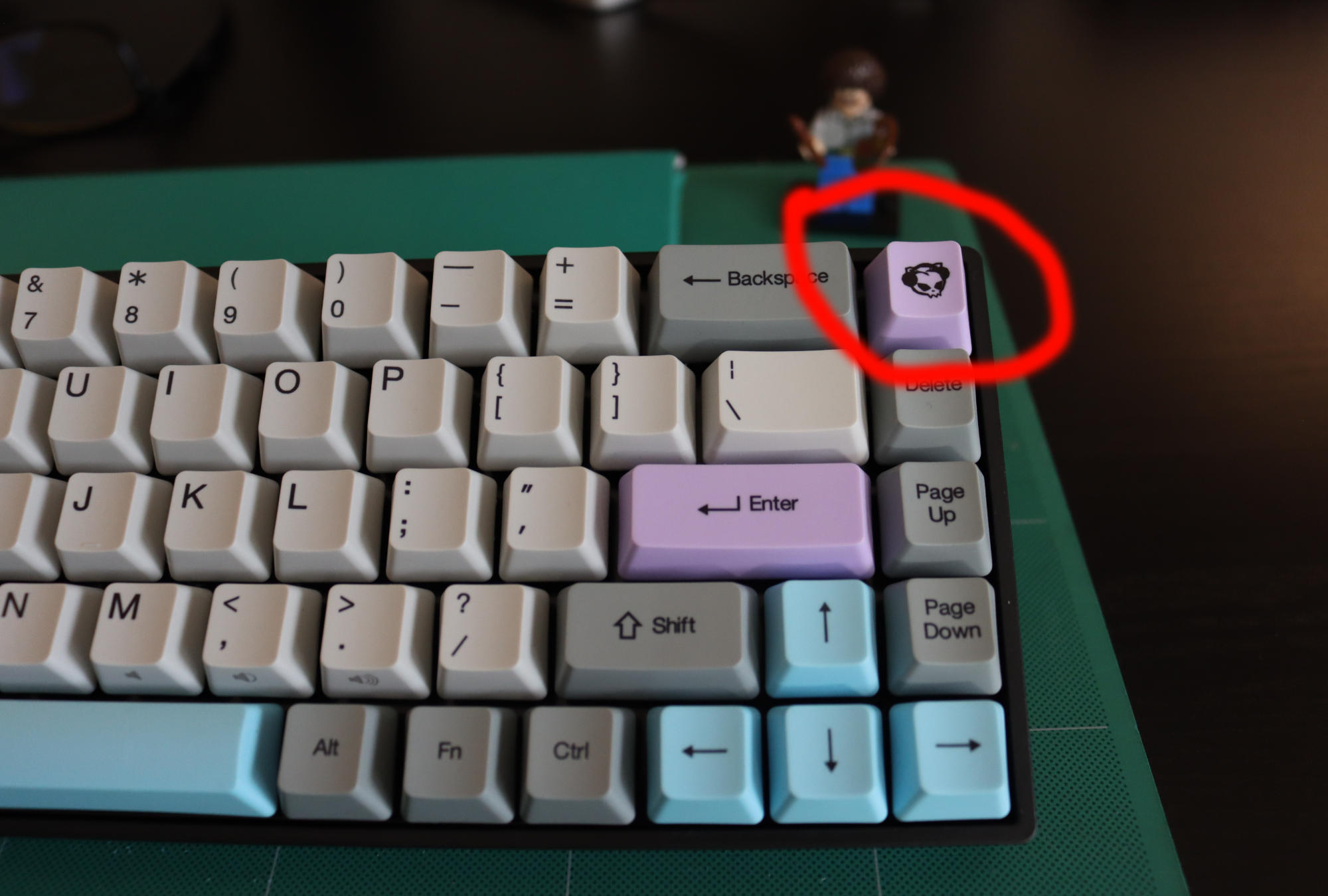 Tilde key is placed on the far top right of the Akko 3068 keyboard