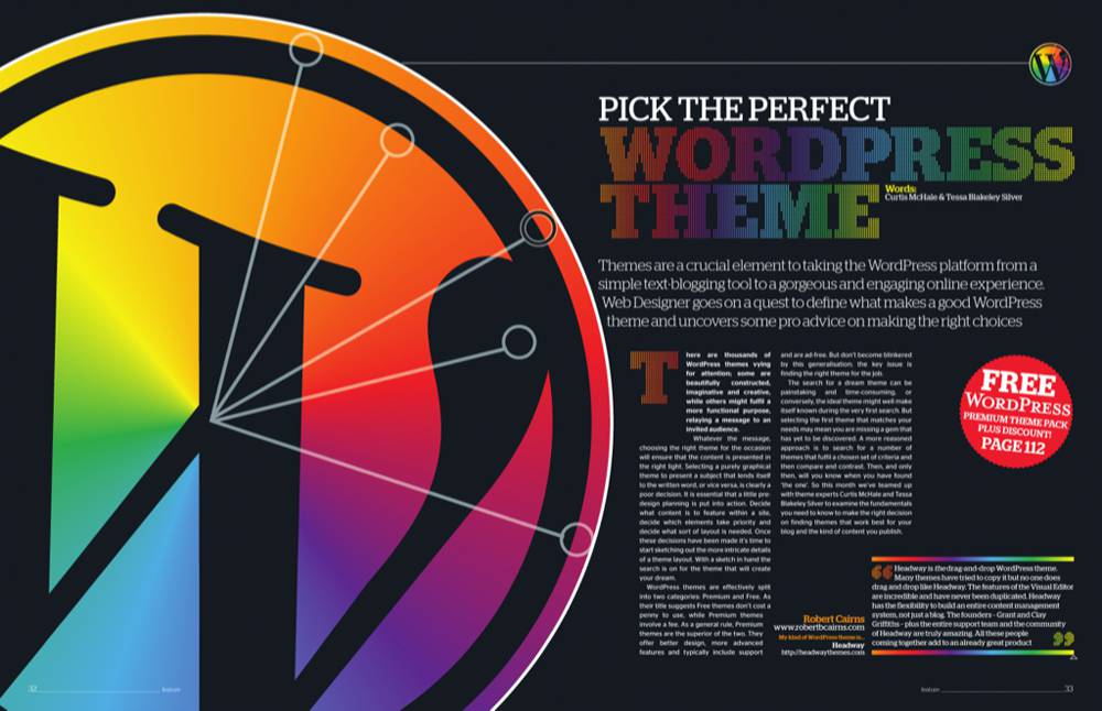 Web Designer Magazine Article – Pick the Perfect WordPress Theme