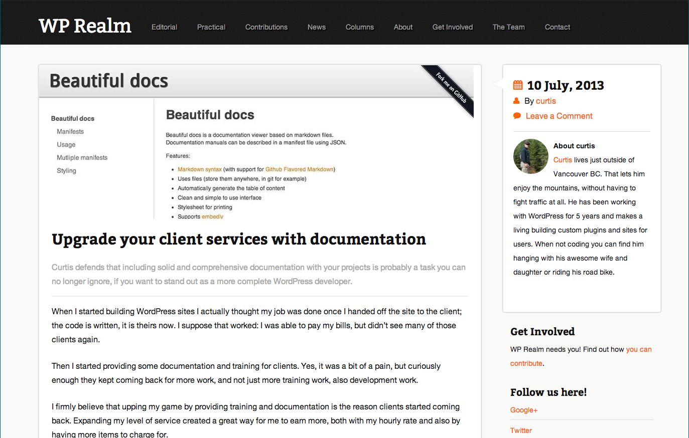 New post on WP Realm: Upgrade your client services with documentation