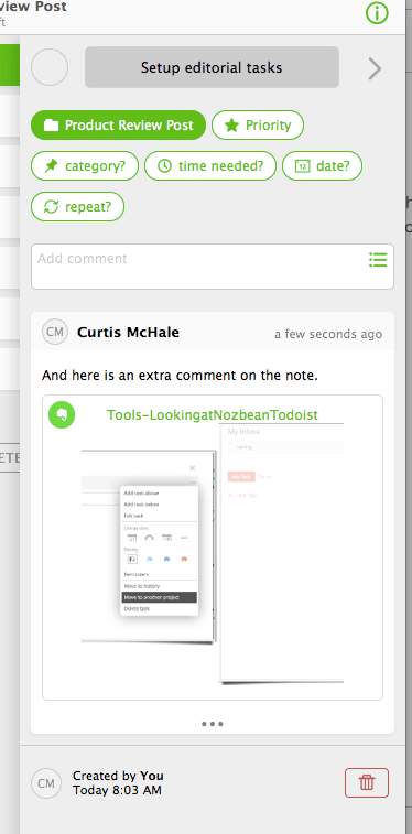 Embedded Evernote note