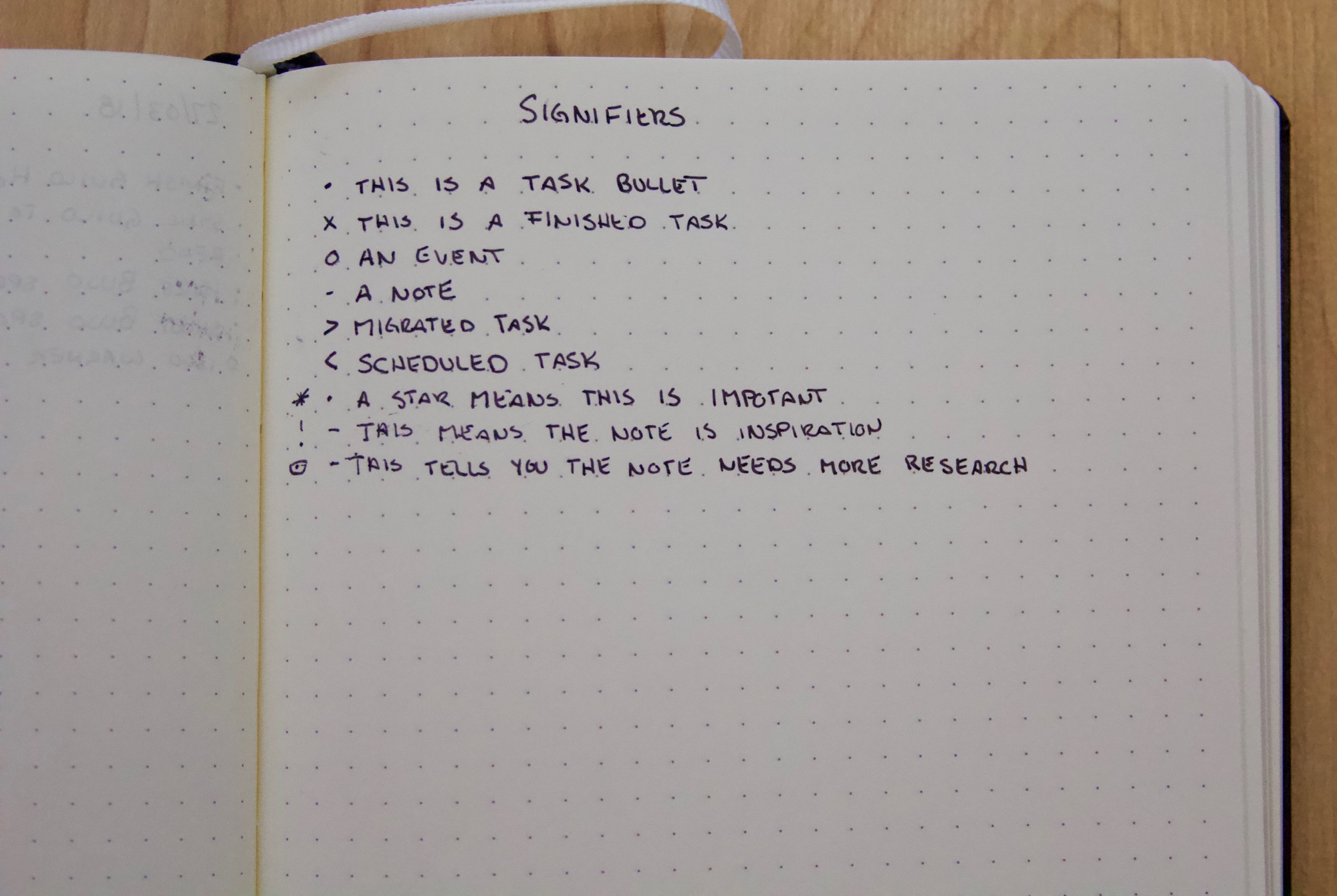 Bullet Journal Signifiers