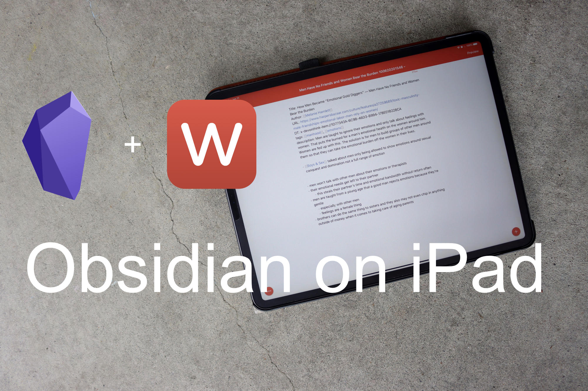Obsidian Files on Your iPad with 1Writer